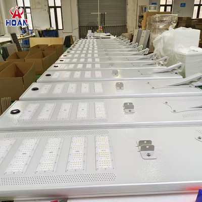 200w High Lumen Vertical Aluminum Integrated Solar Panel Lamp Street Lighting 5000 Lumens All in One Solar Street Led Light