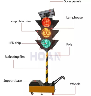Wholesale Customized Movable Solar Red Green Traffic Light Solar Temporary Traffic Signal Light WithTouch Screen