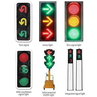 CE RoHS 200mm 300mm 400mm Red Green Yellow LED Solar Power Traffic Signal Light System Include Countdown Timer Arrow
