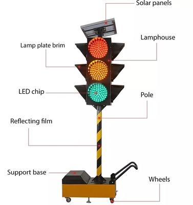 12V Solar Portable Traffic Light Remote Control Traffic Light PC Traffic Light Trailer