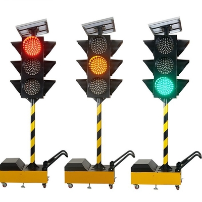 Red Green Yellow 200mm 300mm Solar Powered Portable Traffic signal Lights Mobile Solar Traffic Light